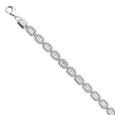 14K White Swarovski CZ Bracelet