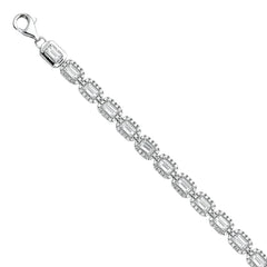 14K White Swarovski CZ Bracelet