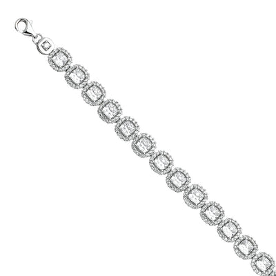 14K White Swarovski CZ Bracelet
