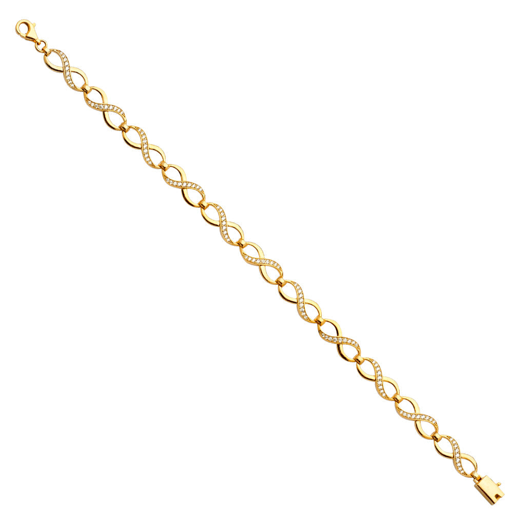 14K Yellow CZ Infiniti Bracelet