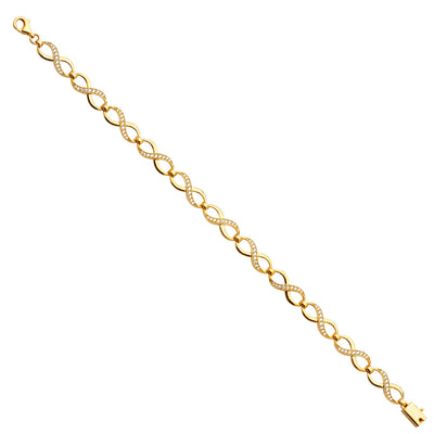 14K Yellow CZ Infiniti Bracelet
