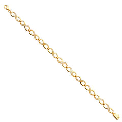 14K Yellow CZ Infiniti Bracelet