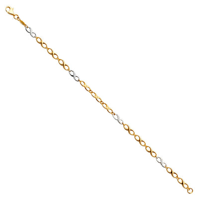 14K Twotone CZ Infiniti Bracelet