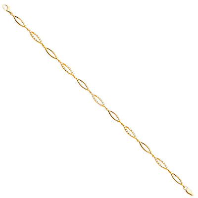 14K Yellow CZ Infiniti Bracelet