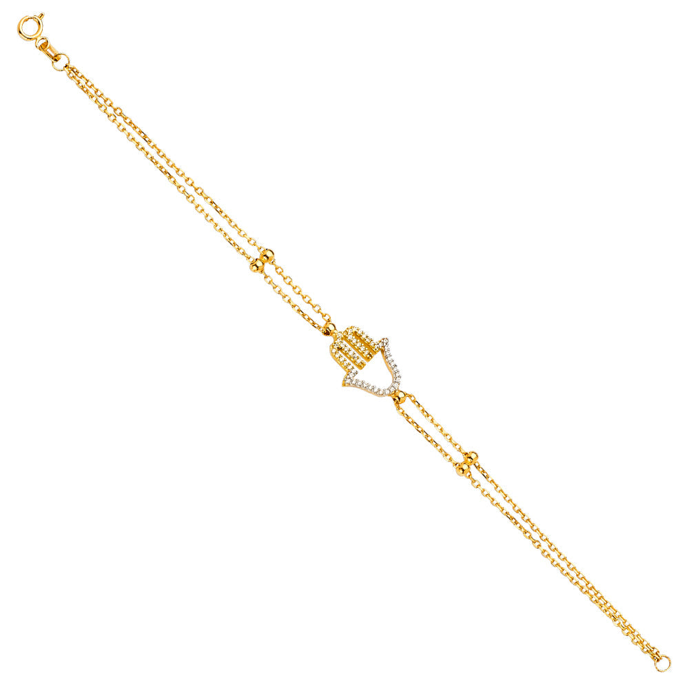 14K Yellow Light Chain Bracelet