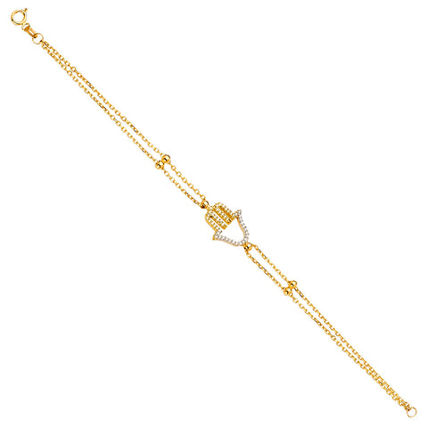 14K Yellow Light Chain Bracelet