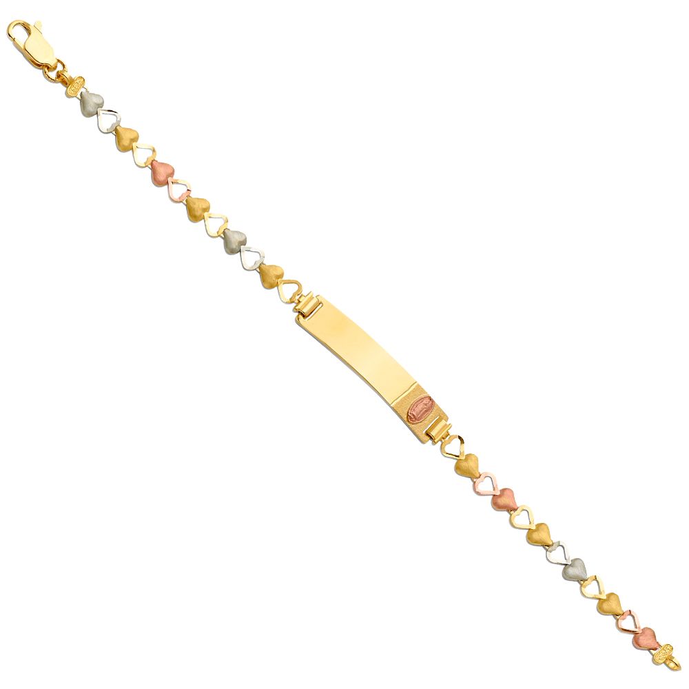 14K Tricolor Guadalupe Baby ID Bracelet