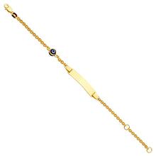 Load image into Gallery viewer, 14K Yellow Baby With Evil Eye ID Bracelet