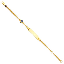 Load image into Gallery viewer, 14K Yellow Baby ID With Evil Eye Bracelet