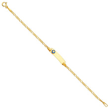Load image into Gallery viewer, 14K Yellow Baby ID With Evil Eye Bracelet
