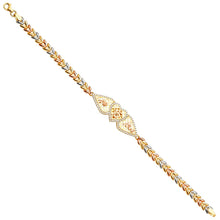 Load image into Gallery viewer, 14K Tricolor 15Years CZ Bracelet-7.5 inches