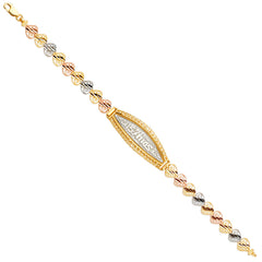 14K Tricolor ID Bracelet