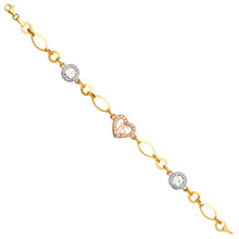 Load image into Gallery viewer, 14K Tricolor 15Years CZ Bracelet-6 inches