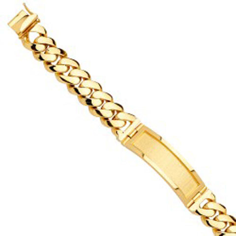 14K Yellow Gold Men's Link ID Bracelet