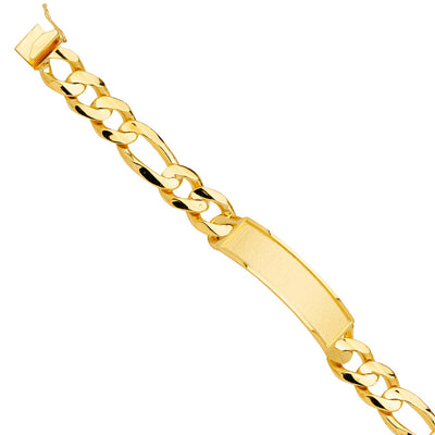 14K Yellow Solid Link ID Bracelet