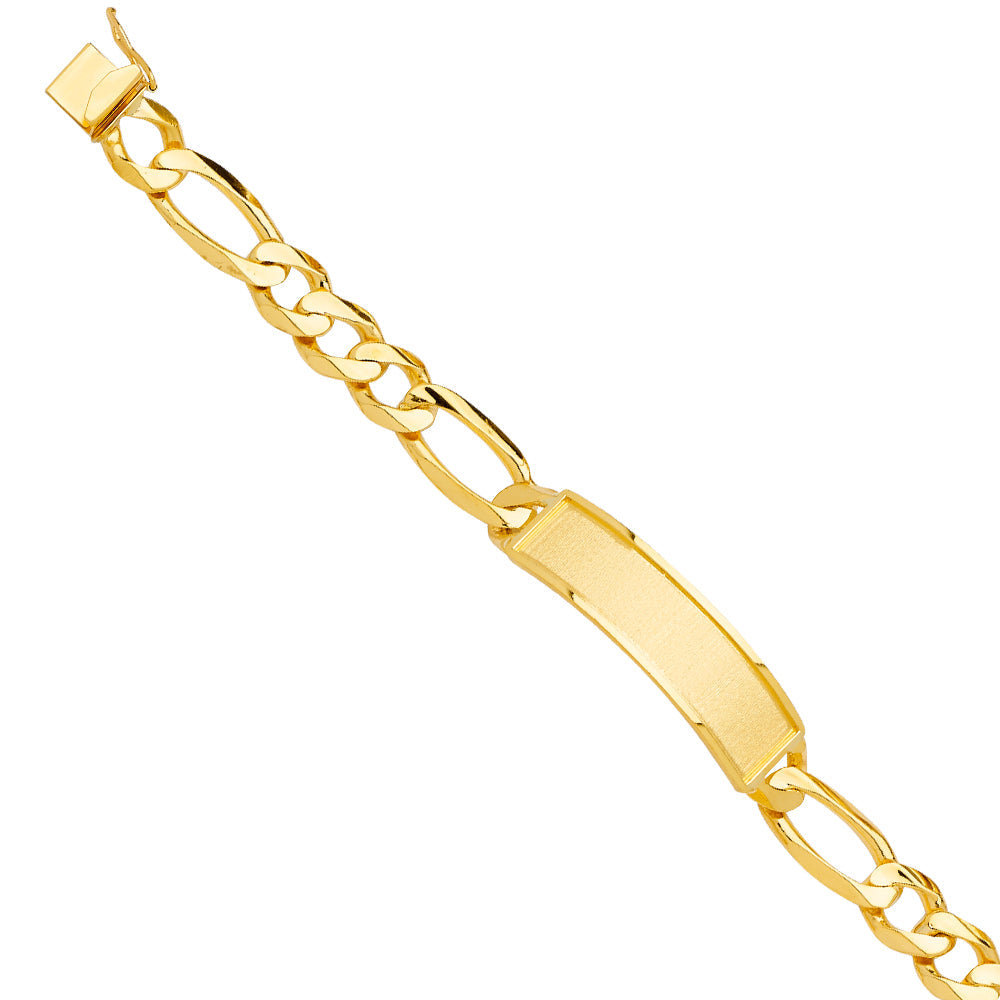 14K Yellow Solid Link ID Bracelet
