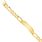 14K Yellow Solid Link ID Bracelet
