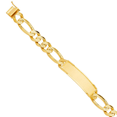 14K Yellow Solid Link ID Bracelet