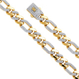 14K Yellow 9.5mm Hollow Fig CZ Monaco Bracelet with CZ Lock