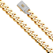 Load image into Gallery viewer, 14K Yellow 11.5mm Hollow Cuban Monaco Bracelet with CZ Lock