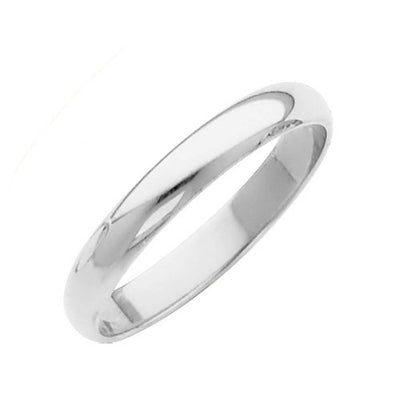 14K White Gold Polished 2mm Plain Regular Fit Wedding Band
