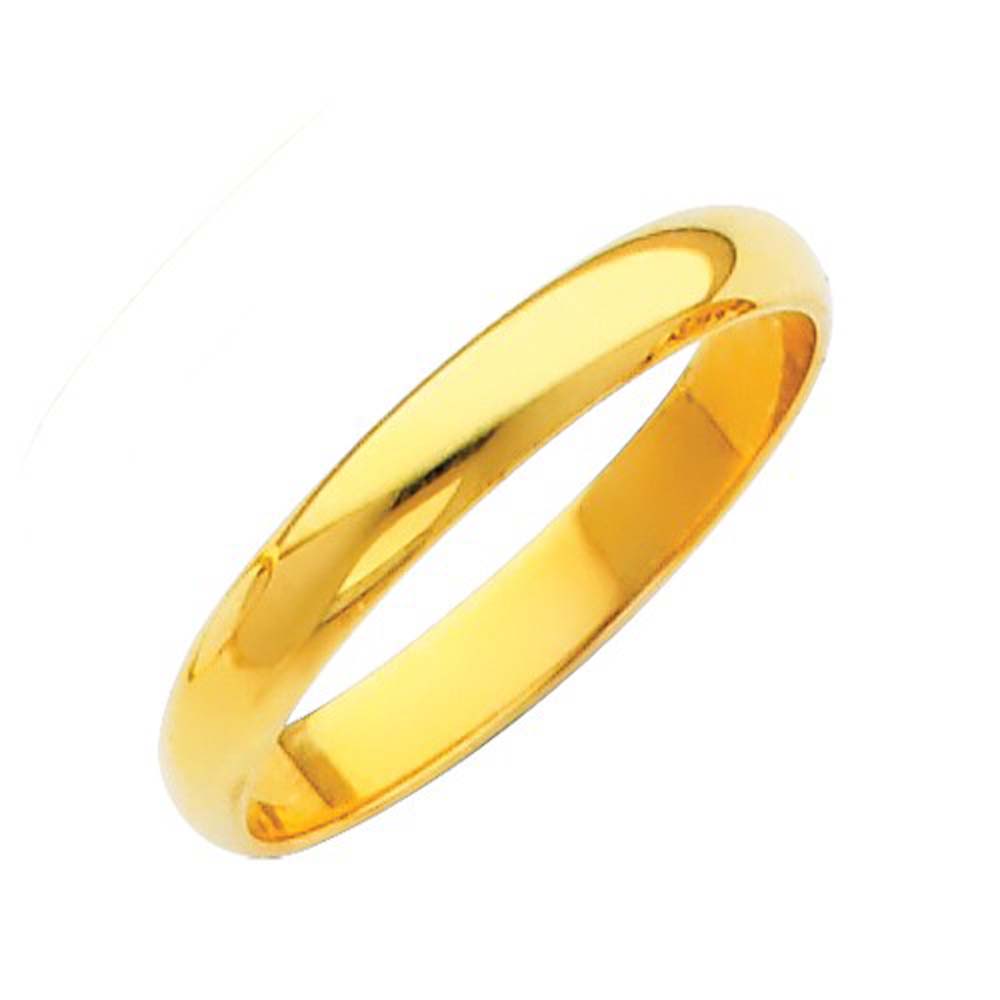 14K Yellow Gold Polished 2mm Plain Regular Fit Wedding Band