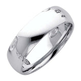14K white Gold 6mm Plain Traditional Heavy Weight Comfort Fit Wedding Band