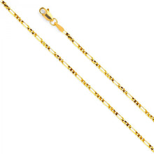 Load image into Gallery viewer, 14K Yellow Gold 1.9mm Lobster Figaro 3? Concave Light Link Chain With Spring Clasp Closure