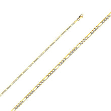 Load image into Gallery viewer, 14K Yellow Gold 2.3mm Lobster Figaro 3? WP Light Link Chain With Spring Clasp Closure