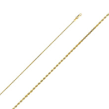 Load image into Gallery viewer, 14K Yellow Gold 1.2mm Lobster Solid Rope Diamond Cut Chain With Spring Clasp Closure