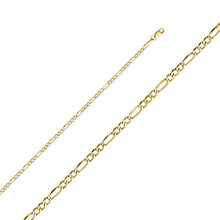 Load image into Gallery viewer, 14K Yellow Gold 2.6mm Lobster Hollow Figaro 3+1 Link Chain With Spring Clasp Closure