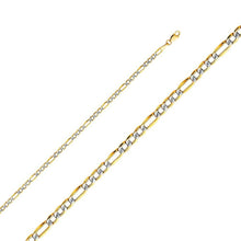 Load image into Gallery viewer, 14K Yellow Gold 3.5mm Lobster Hollow Figaro 3+1 WP Link Chain With Spring Clasp Closure
