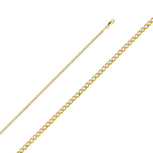 Load image into Gallery viewer, 14K Yellow Gold 2.4mm Lobster Hollow Cuban Chain With Spring Clasp Closure