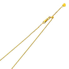 Load image into Gallery viewer, 14K Yellow Gold 0.8mm Lobster Adjustable Box Chain With Spring Clasp Closure