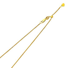 Load image into Gallery viewer, 14K Yellow Gold 0.7mm Lobster Adjustable Squae Wheat Chain With Spring Clasp Closure