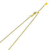 14K Yellow Gold 0.7mm Lobster Adjustable Squae Wheat Chain With Spring Clasp Closure