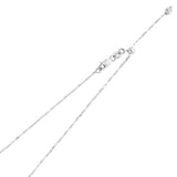 14K White Gold 1.2mm Lobster Adjustable Twist Pendant Chain With Spring Clasp Closure