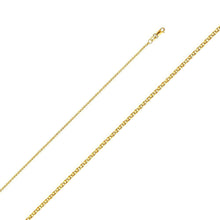 Load image into Gallery viewer, 14K Yellow Gold 1.4mm Lobster Flat Open Wheat Chain With Spring Clasp Closure