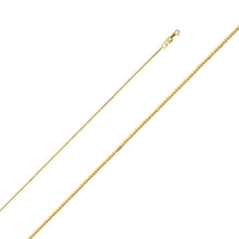 Load image into Gallery viewer, 14K Yellow Gold 0.8mm with Square Wheat Chain With Spring Clasp Closure