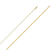 14K Yellow Gold 0.8mm with Square Wheat Chain With Spring Clasp Closure