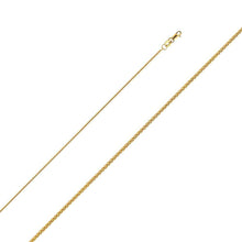 Load image into Gallery viewer, 14K Yellow Gold 1.1mm Lobster Wheat Chain with Lobster Clasp Closure