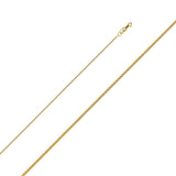 14K Yellow Gold 1.1mm Lobster Wheat Chain with Lobster Clasp Closure