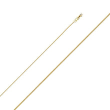 Load image into Gallery viewer, 14K Yellow Gold 0.9mm Lobster Round Wheat Mat Finish Chain With Spring Clasp Closure