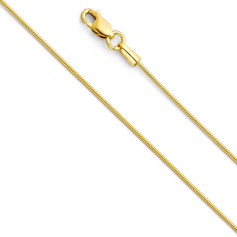 14K Yellow Gold 0.8mm with Snake Chain With Spring Clasp Closure