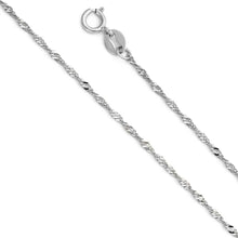 Load image into Gallery viewer, 14K White Gold 1.2mm with Singapore Chain With Spring Clasp Closure