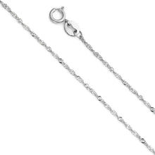 Load image into Gallery viewer, 14K White Gold 0.9mm with Singapore Chain With Spring Clasp Closure