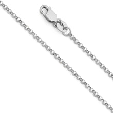 Load image into Gallery viewer, 14K White Gold 1.6mm Lobster Classic Rolo Cable Link Chain With Spring Clasp Closure