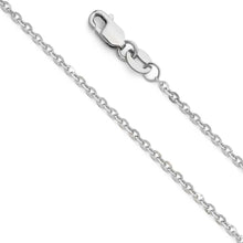 Load image into Gallery viewer, 14K White Gold 1.6mm Lobster Side Diamond Cut Rolo Cable Link Chain With Spring Clasp Closure