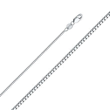 Load image into Gallery viewer, 14K White Gold 1mm with Box Chain With Spring Clasp Closure