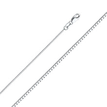 Load image into Gallery viewer, 14K White Gold 0.8 MM Box Link Chain with Spring Clasp Closure